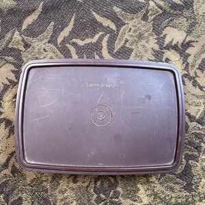 Vintage Tupperware STOW N GO Organizer #767-1 Brown 3 Piece Lid 769-14